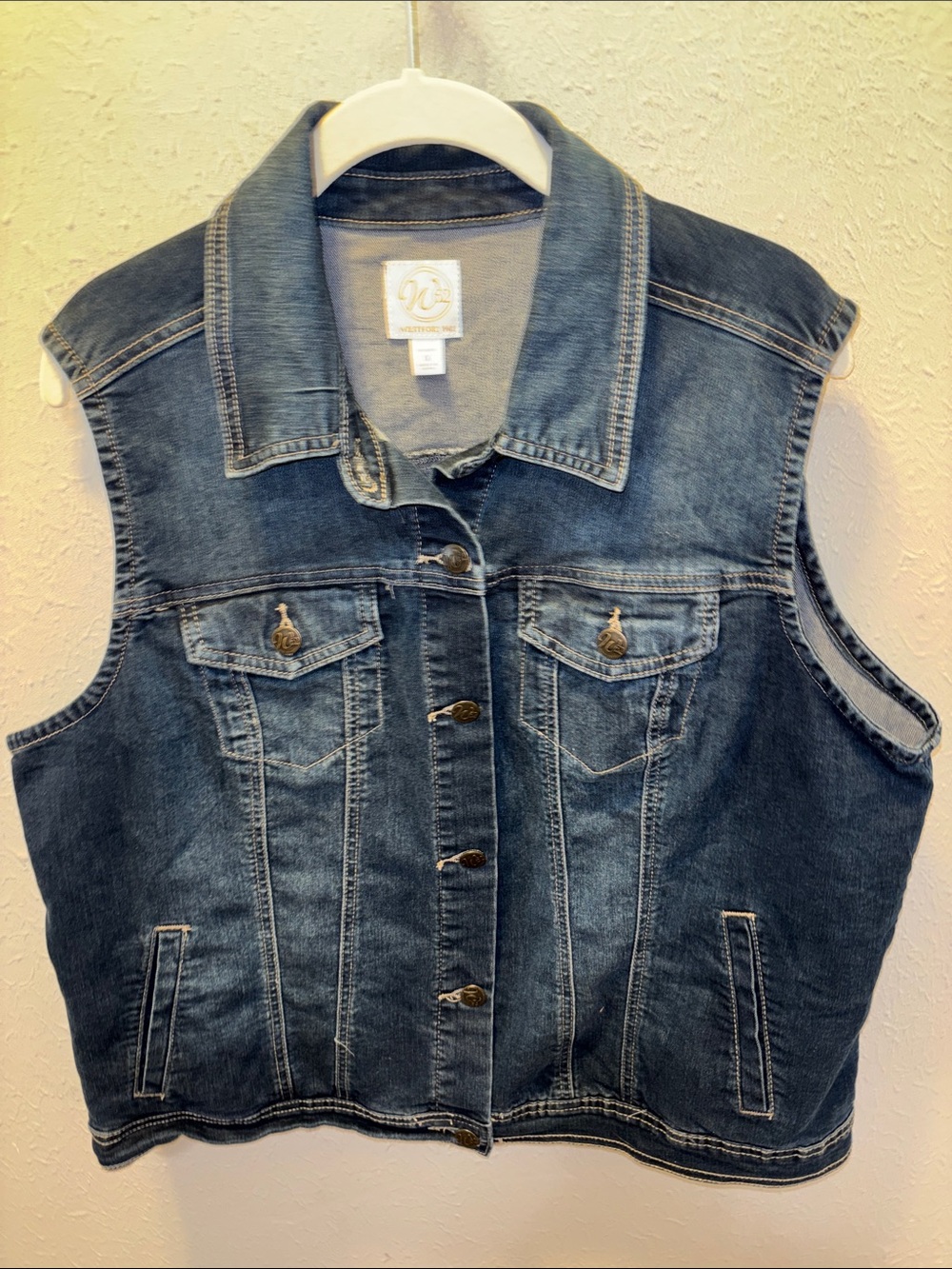 Westport 1962 Denim Jeans Vest Jacket Sleeveless Women’s Plus Size 1X